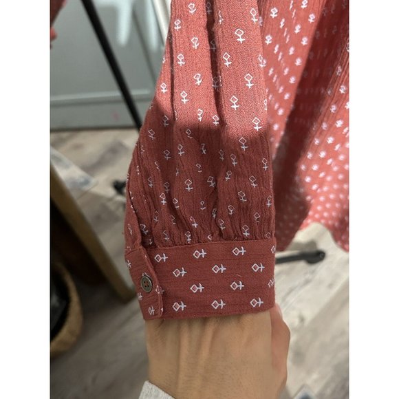 Free People Deep V Boyfriend Shirt - Picture 8 of 9